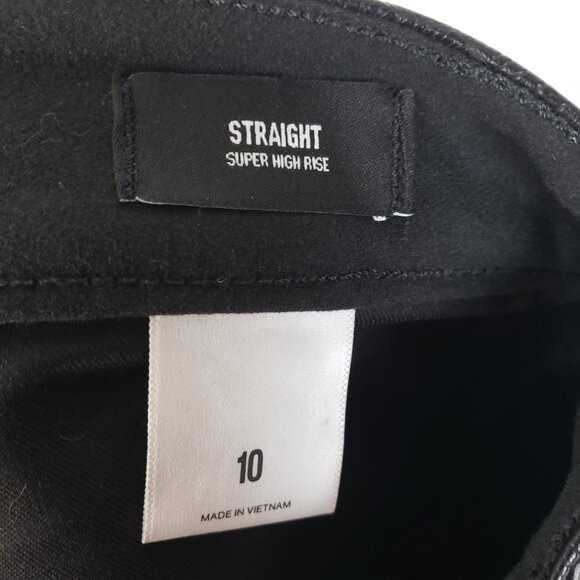 NWT Express Straight Pant Super High Rise Croc Embossed Vegan Leather Cropped 10 - Picture 7 of 15